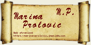 Marina Prolović vizit kartica